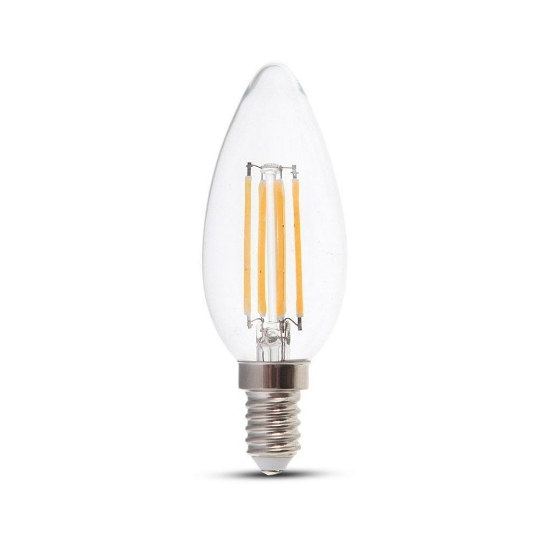 Imagine Bec LED Filament Lumanare E14 4W Lumina Calda V-TAC 214301