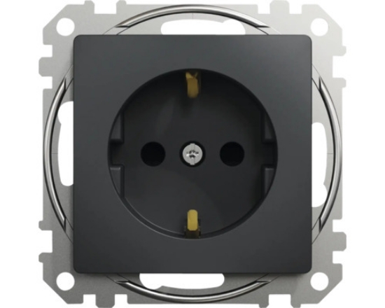 Imagine Priză 2P+E cu obturatoare, Schneider, Sedna Design, antracit