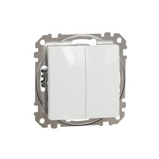 Imagine Intrerupator dublu cap scara 10AX alb Sedna Design