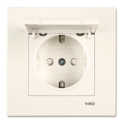 Imagine Fișă bipolară, stecher schuko cu împământare Plastic Alb VI-42 - Viko