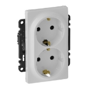Imagine Priză dublă Schuko 2P+T, 16A, alb, borne automate, Valena Life