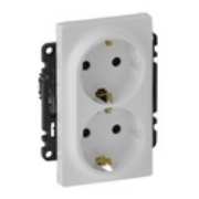 Imagine Priză dublă Schuko 2P+T, 16A, alb, borne automate, Valena Life
