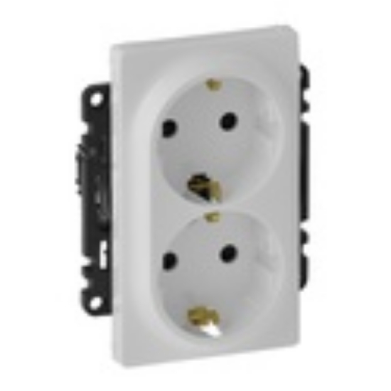 Imagine Priză dublă Schuko 2P+T, 16A, alb, borne automate, Valena Life