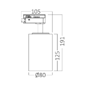 Imagine Spot LED pe șină P30 Alb 3in1 30W 2960lm Monofazic