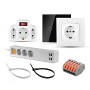 Imagine INTRERUPATOR DUBLU DIN STICLA CU TOUCH NEGRU SKU-8387
