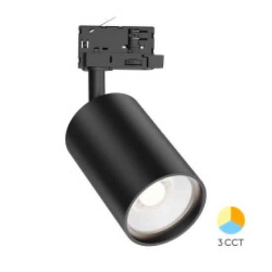 Imagine Spot LED pe șină P30, Negru, 3 în 1, 30W, 2960lm, Monofazic