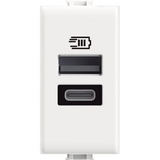Imagine Încărcător dublu USB Tip A+C 1M alb Matix