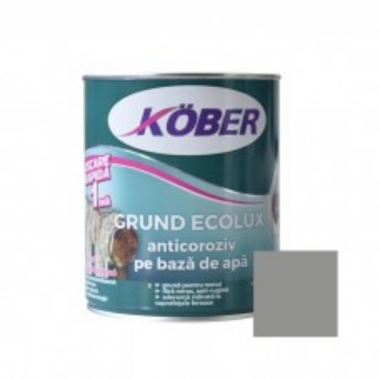 Imagine Grund anticoroziv pentru metal Ecolux, pe bază de apă, gri, 0.6 L