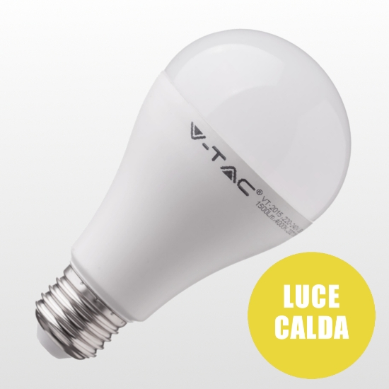 Imagine Bec LED V-TAC A65 E27 15W Lumină Caldă
