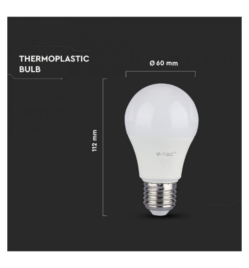 Imagine Bec LED V-TAC A65 E27 15W Lumină Caldă