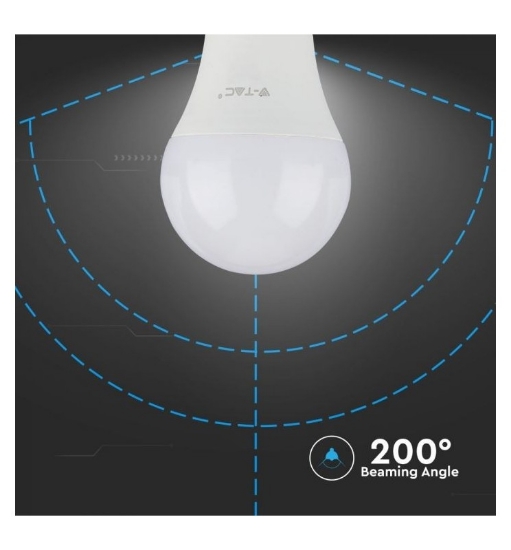 Imagine Bec LED V-TAC A65 E27 15W Lumină Caldă