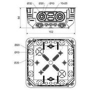 Imagine Doză de legătură pentru rigips 155x155x64 mm, Kopos