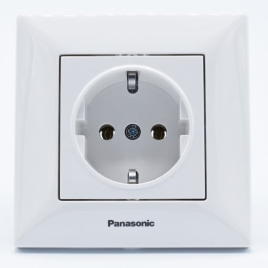 Imagine Priză simplă cu împământare 16A, IP20, Alb, Panasonic Arkedia Slim