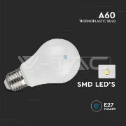 Imagine Bec LED V-TAC A60 E27 10.5W 6500K Alb Rece