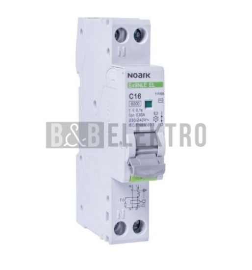 Imagine Întrerupător diferențial RCBO Noark Ex9NLE EL 1PN C10 30mA