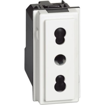 Arată detalii pentru Placă priză Italia 10/16A 1M alb Imagine Placă priză Italia 10/16A 1M alb