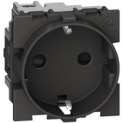 Imagine Priză standard germană 2P+T 16A 250V, 2 module, negru, Bticino Living Now
