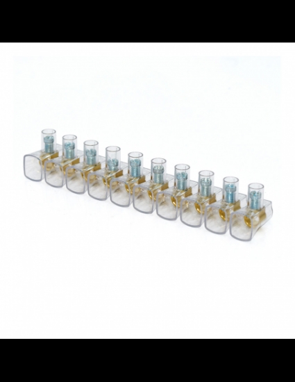 Imagine Morset unipolar Forbox 4 mm cu strângere cu șurub Contact Italia C06, Transparent, IP20, Bandă 10 bucăți, Șuruburi din oțel