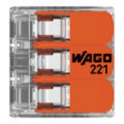 Imagine Clema de legătură rapidă WAGO 221-613 cu 3 conductori și manete, transparentă, 0,5-6 mm², 41A