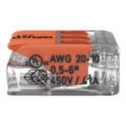 Imagine Clema de legătură rapidă WAGO 221-613 cu 3 conductori și manete, transparentă, 0,5-6 mm², 41A