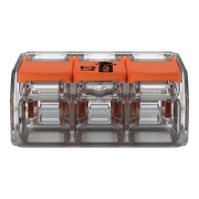 Imagine Clema de legătură rapidă WAGO 221-613 cu 3 conductori și manete, transparentă, 0,5-6 mm², 41A