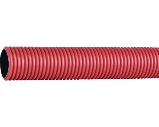 Imagine Tub flexibil D50 cu perete dublu roșu cu fir de tragere