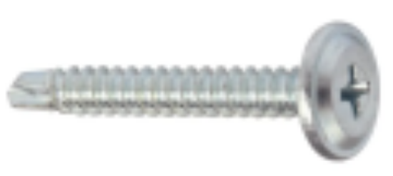 Imagine Șurub autoforant cu cap plat și șaibă, PH2, oțel, RAL 9002, 4.2 x 19 mm, 1000 bucăți