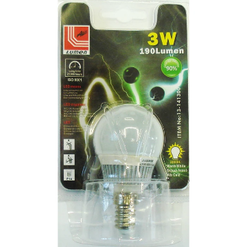 Arată detalii pentru Bec LED sferic E14 3W lumină caldă 230V Imagine Bec LED sferic E14 3W lumină caldă 230V
