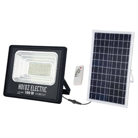 Imagine Proiector LED cu încărcare solară, 100W, Negru, 6400K, 3.2V