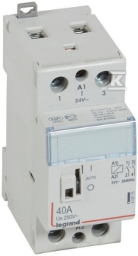 Arată detalii pentru Contactor modular cu comutare manuală 40A 24V AC 2NO Imagine Contactor modular cu comutare manuală 40A 24V AC 2NO