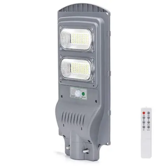 Imagine Lampă stradală cu LED ST02 solară cu senzor și telecomandă, 100W, 6500K, IP65