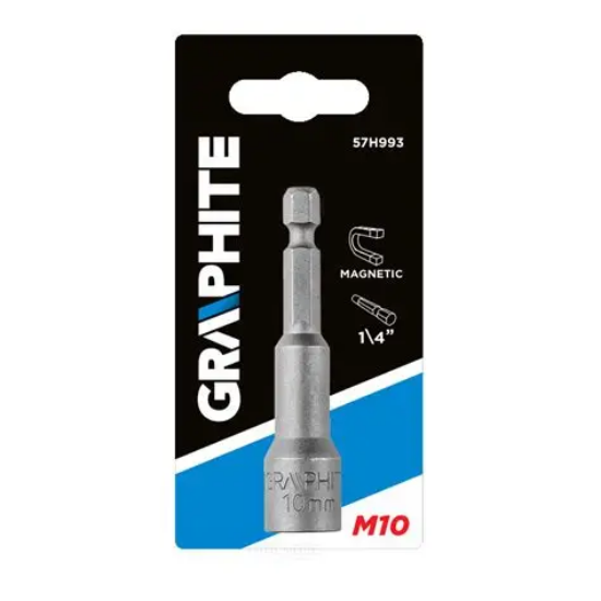 Imagine Bit tubular cu cap magnetic 10x65mm GRAPHITE