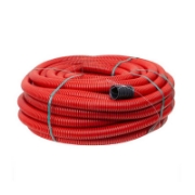 Imagine Tub flexibil corugat cu perete dublu, 75 mm, roșu, cu fir de tragere