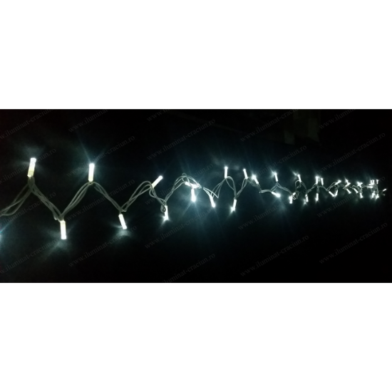 Imagine Șir exterior 100 LED alb rece cu cablu alb 10m - S-OUT