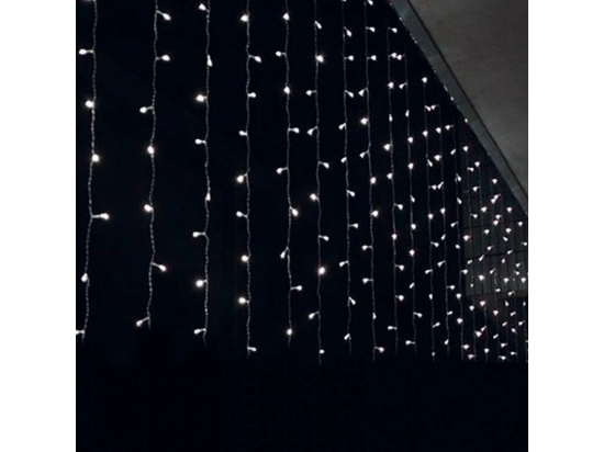Imagine Perdea luminoasă 204 LED-uri alb rece cu cablu negru 1x4m 