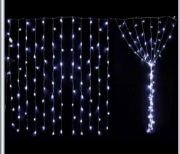 Imagine Perdea luminoasă 204 LED-uri alb rece cu cablu negru 1x4m 