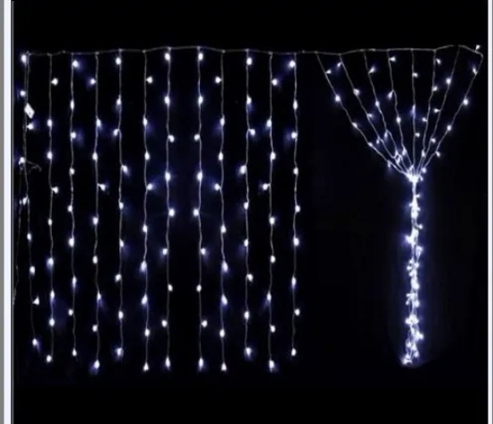 Imagine Perdea luminoasă 204 LED-uri alb rece cu cablu negru 1x4m 