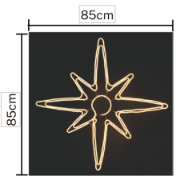 Imagine Stea decorativă cu 270 LED-uri alb cald și cablu negru de 1m STAR-010-WW