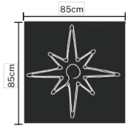 Imagine Stea decorativă cu 270 LED-uri alb rece și cablu negru de 1m