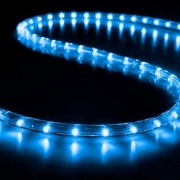 Imagine Furtun LED, conexiune dublă, albastru, 50 m, 30 LED/m și 6 LED alb cu FLASH, cu protecție UV