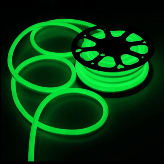 Imagine Furtun LED, protecție UV, conexiune dublă, verde