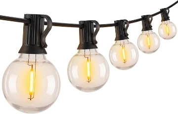 Arată detalii pentru Ghirlandă Luminoasă de Exterior 10M, 15 Becuri LED, E26, 1W, Lumină Foarte Caldă, 2200K, Conectabilă, Negru Imagine Ghirlandă Luminoasă de Exterior 10M, 15 Becuri LED, E26, 1W, Lumină Foarte Caldă, 2200K, Conectabilă, Negru