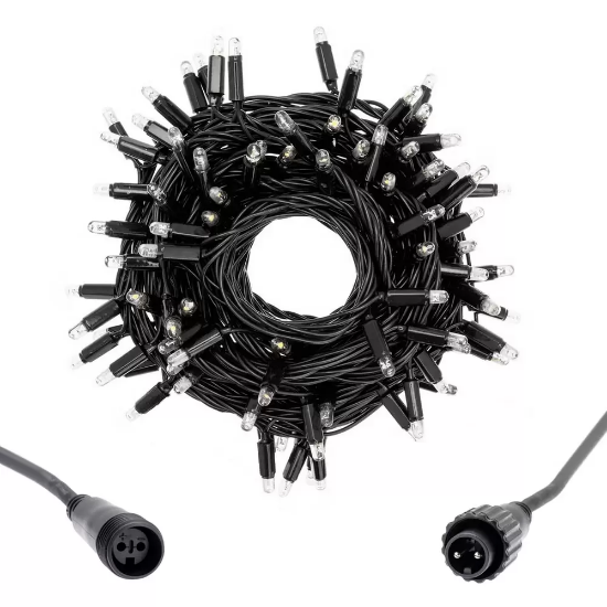 Imagine Sir Luminos 100 LED Alb Cald 230V Interconectabil IP65 cu Cablu Verde 1.5M