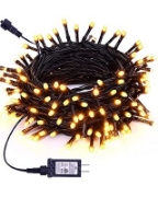 Imagine Sir Luminos 100 LED Alb Cald 230V Interconectabil IP65 cu Cablu Verde 1.5M