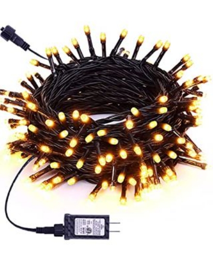 Imagine Sir Luminos 100 LED Alb Cald 230V Interconectabil IP65 cu Cablu Verde 1.5M