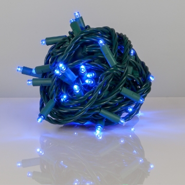 Arată detalii pentru Șir luminos 100 LED Albastre 230V Interconectabil IP65 cu Cablu Verde 1,5M Imagine Șir luminos 100 LED Albastre 230V Interconectabil IP65 cu Cablu Verde 1,5M