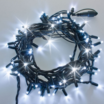 Arată detalii pentru Șir luminos 100 LED-uri Albe + FLASH 230V Interconectabil IP65 cu Cablu Verde 1,5M Imagine Șir luminos 100 LED-uri Albe + FLASH 230V Interconectabil IP65 cu Cablu Verde 1,5M