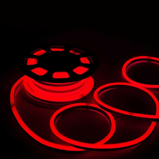Imagine Furtun LED Neon Flex 220V, 8W/m, IP65, Roșu