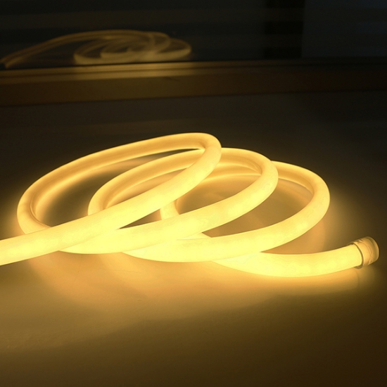 Imagine Furtun LED Neon Flex 220V, 8W/m, IP65, Alb Cald,Rola de 50Ml