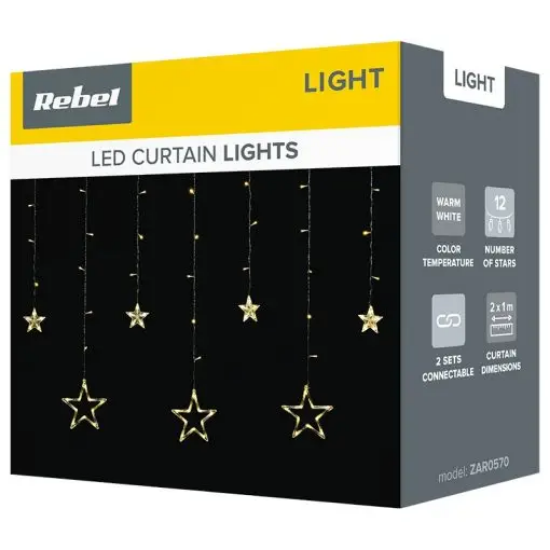 Imagine Cortina cu stele alb cald, Rebel, ZAR0570